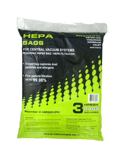 VacuMaidHPB2 Central Vacuum Bags HEPA 3-Pk
